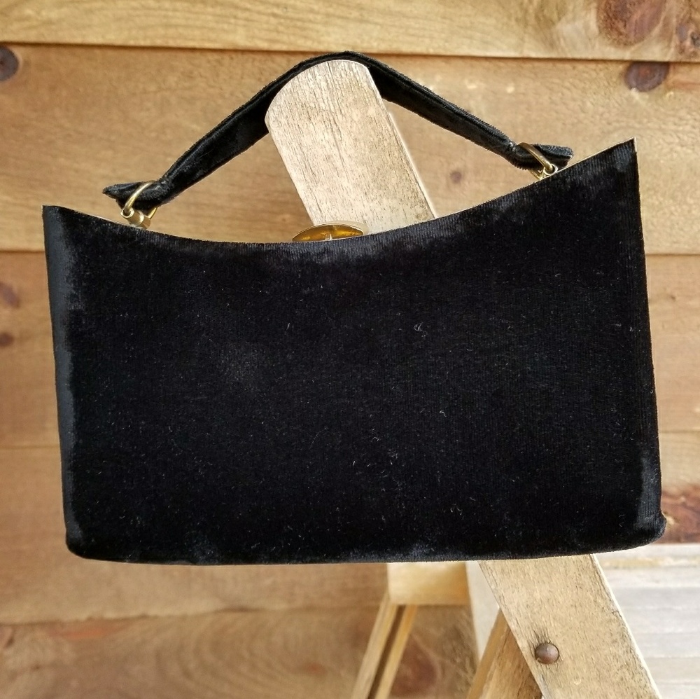 Vintage Black Velvet Purse